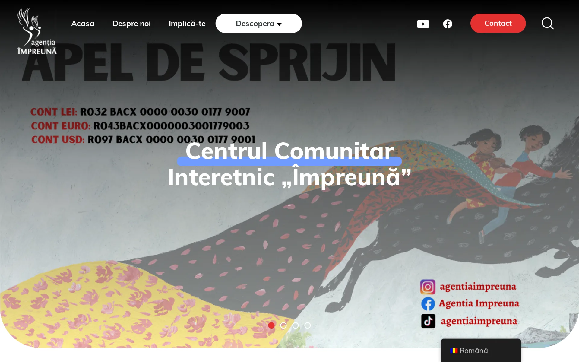 Agenția Împreună: Site principal și o serie de microsite-uri pentru proiectele sociale ale Agenției Împreună.